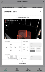 AI Print Failure Detection on Mosaic's Element